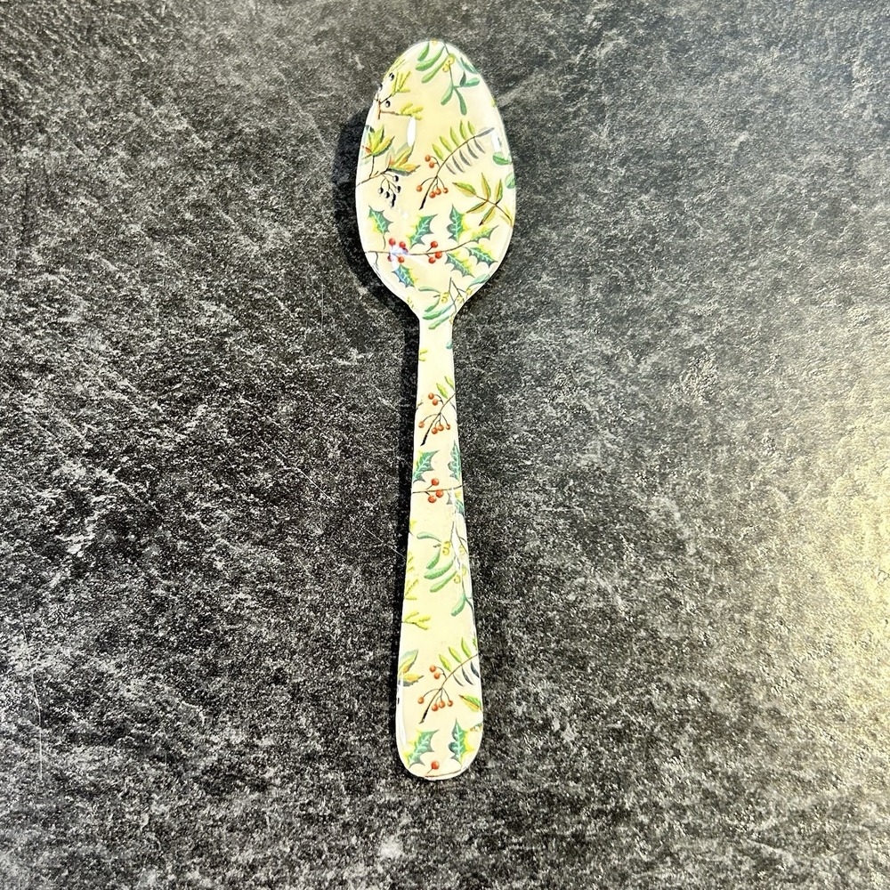 NEW Enameled Stainless Holly Berry Christmas‎ Tea Spoon 5.5"